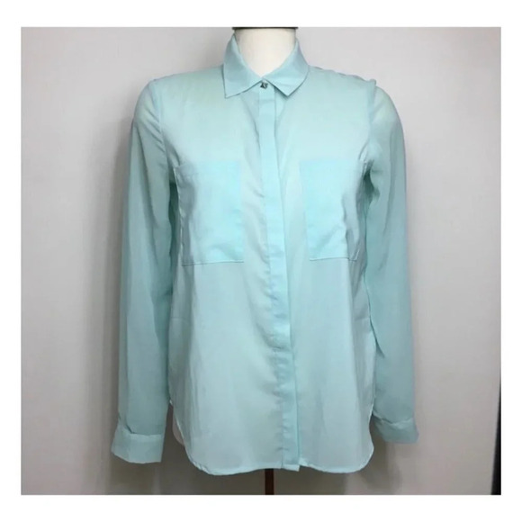 Forever 21 - Semi Sheer Seafoam Green Shirt - Picture 1 of 3